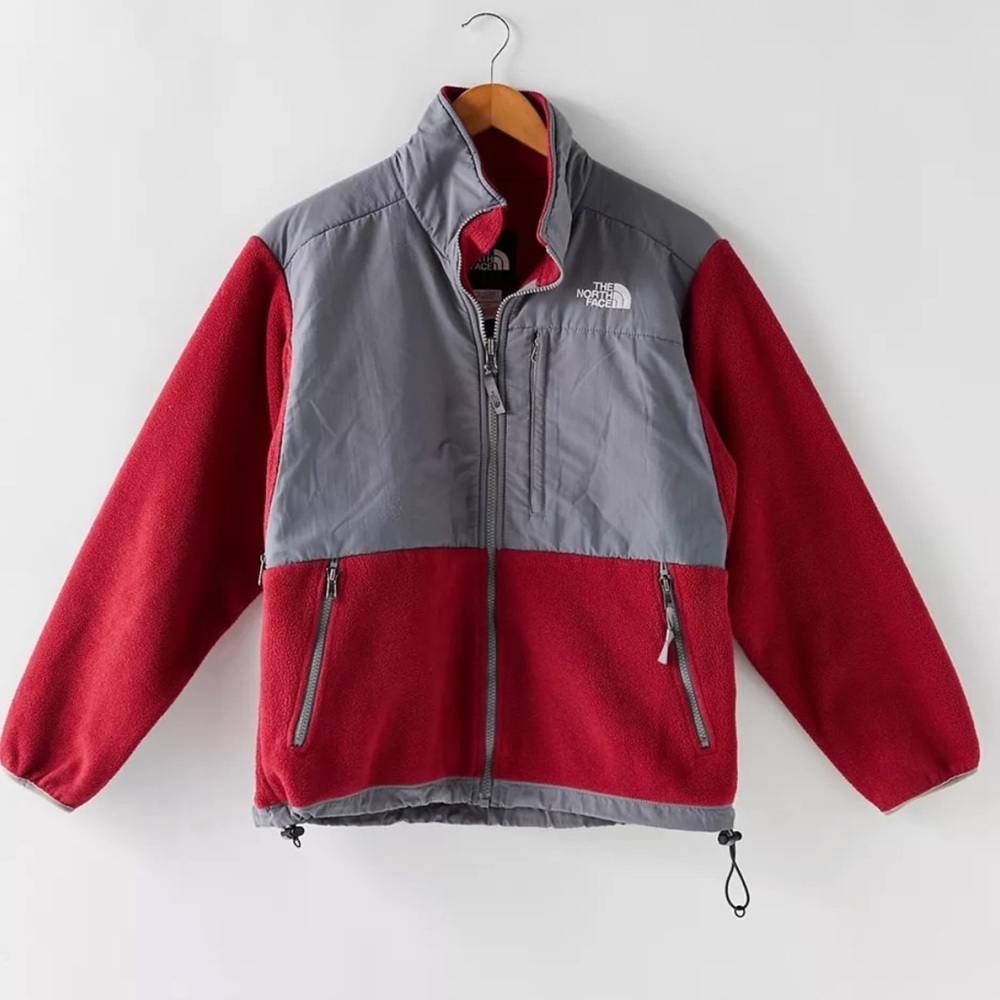 The North Face Retro Gray/Red Vintage Fleece Jacket Size Medium‎
